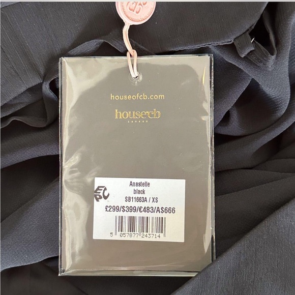 House of CB ANASTELLE Black Hand Beaded Embellished Satin Maxi Dress NWT - Picture 11 of 11